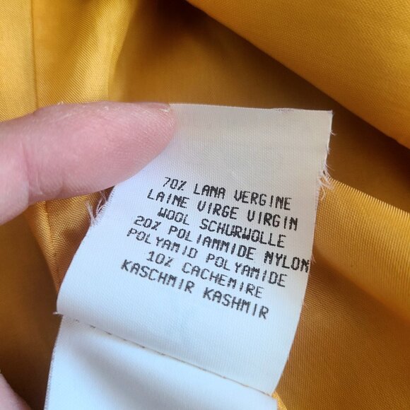 Vintage 1992 Cento x Cento by Iceberg virgin wool made in Italy yellow blazer. - Picture 13 of 16